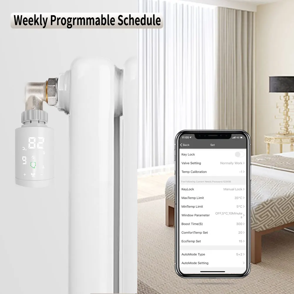 tuya app zigbee Programmable Thermostat Radiator Valve Thermoregulator Radiator Voice Control Works with Alexa Google Home