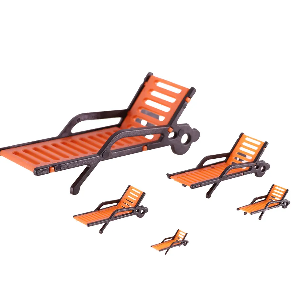 

10Pcs Miniature Beach Chairs Model Scale 1:30/50/75/100/150 Plastic Sun Loungers Chairs Diorama Kits Toy DIY Accessories