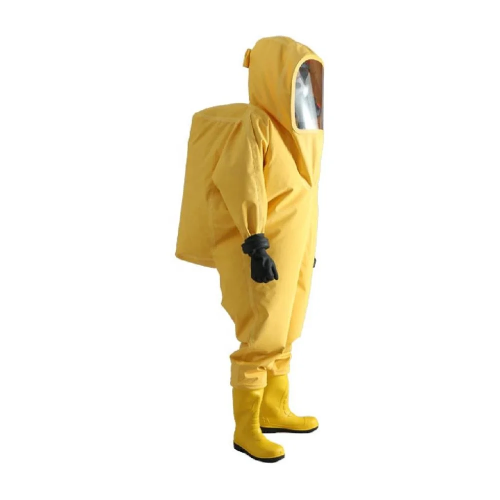 yellow color hazmat suit for chemical hazard