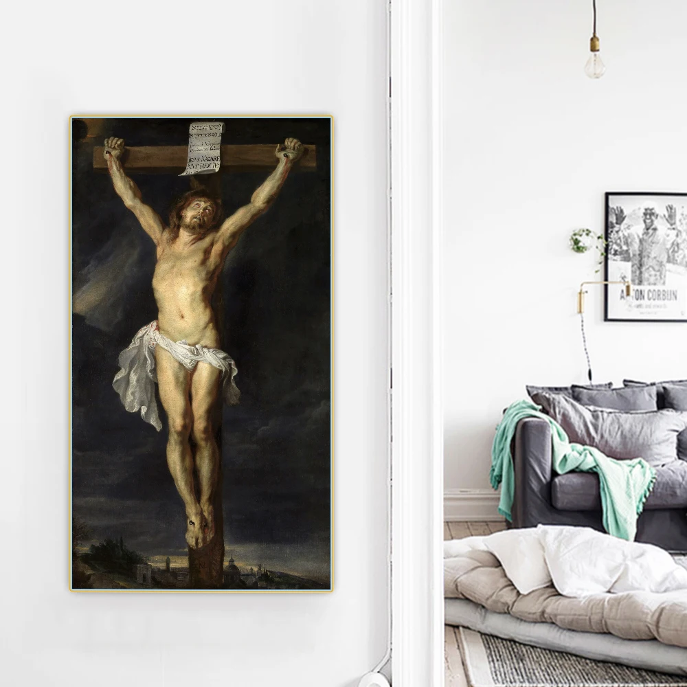 Citon Peter Paul Rubens《The Crucifixion of Christ》Canvas Art Oil Painting Artwork Decorative Picture Wall Decor Home Decoration