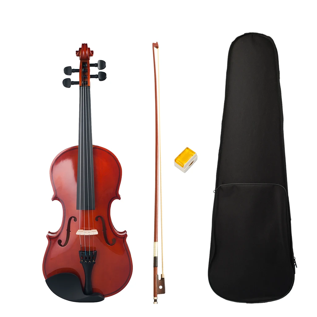 

4/4 Full Size Violin/Fiddle Student Violin Basswood Violin Kit +Bridge+Rosin+Case+Bow Natural Color For Beginner