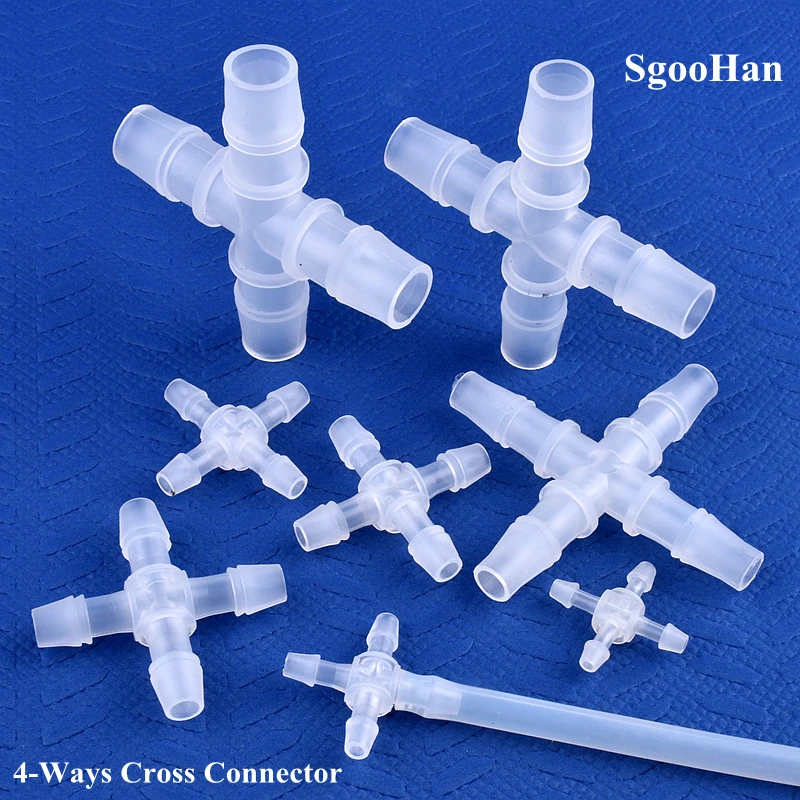 

5~200pcs 2.4~12.7mm Plastic Cross Connectors Garden Irrigation Equal Dia 4-Ways Joint Aquarium Tank Air Pump Hose Pagoda Joints