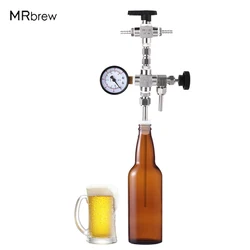 Beer Bottle Filler With Co2 Gauge,Counter Pressure Bottle Filling Brewing Tools For Beer Wine Homebrew,Stainless Steel 60Psi