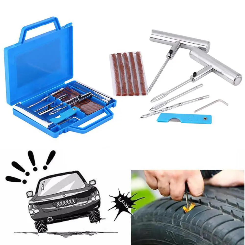 50% HOT SALES!!! Car Vehicle Motorbike Wheel Tire Repair Tools Set Fix Kit Mending Accessories