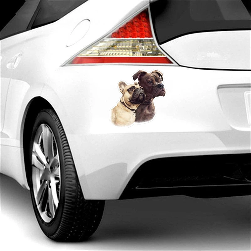 S40244# Various Sizes PVC Decal French Bulldog Couple Car Sticker Waterproof on Bumper Rear Window Laptop Refrigerator Toilet