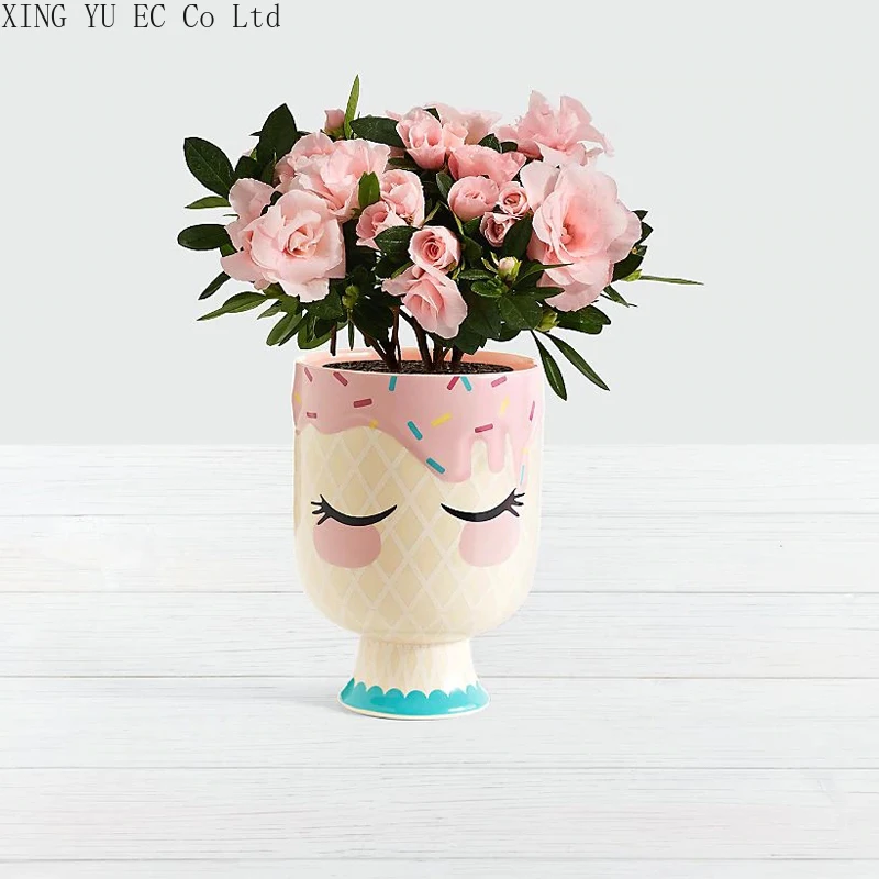 

Girl Ceramic Vase Abstract Face Craft Dried Flower Flower Arrangement Accessories Simulation Vase Living Room Home Decoration