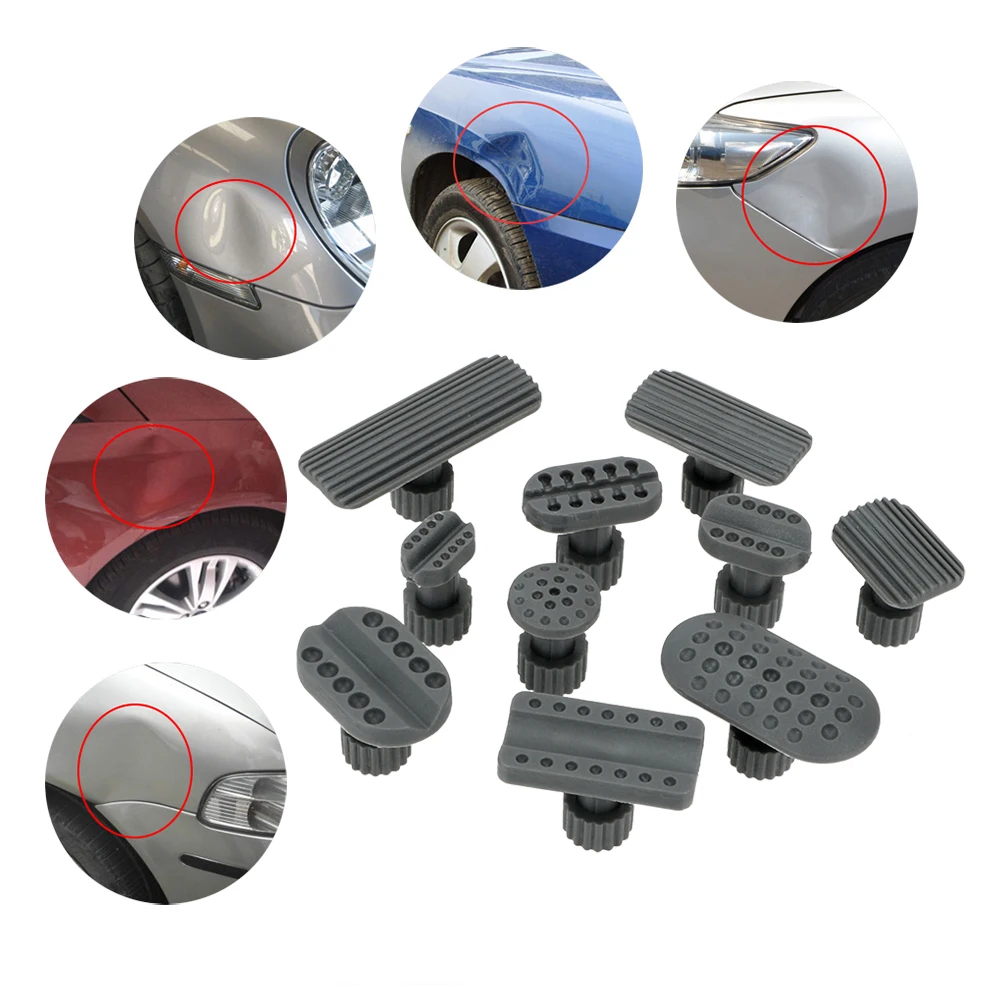 10pcs/set Plastic Gasket Automobile Sheet Metal Repair Gasket Dent Removal Gasket Dent Puller Suction Cup Car Repair Tool