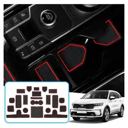 LFOTPP Car Door Groove Mat for Kia Sorento MQ4 2020-2024 Anti-slip Mat Rubber Gate Slot Pad Auto Interior Sorento Accessories