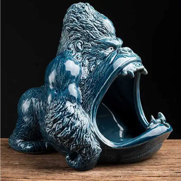 New creative ashtray orangutan anti-fly ash ceramic household living room trend car ashtray