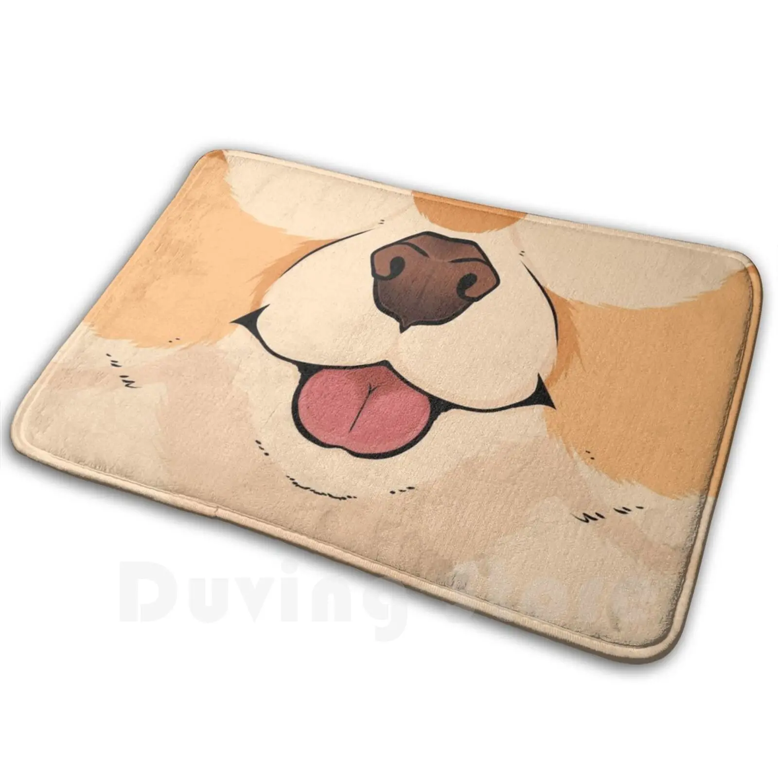 Pomeranian Muzzle Soft Non-Slip Mat Rug 2380 Carpet Cushion Pomeranian Pomchi Puppy Furry Rhari Dog Fawn Cream Pom Boo Boo