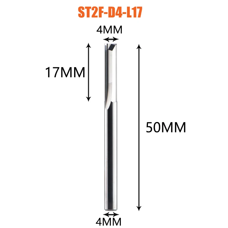 Dreanique 1 st 3.175 4 6 8mm Schacht 2 Fluit Carbide Frees Frezen Graveren Bit Rechte Slot frees