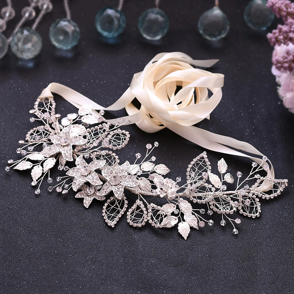 Silber Legierung Blume Gürtel Hochzeit Strass Gürtel Jewel Weibliche Gürtel Kleid Schärpe Braut Gürtel Diamant Luxus Hochzeit Gürtel für Frauen