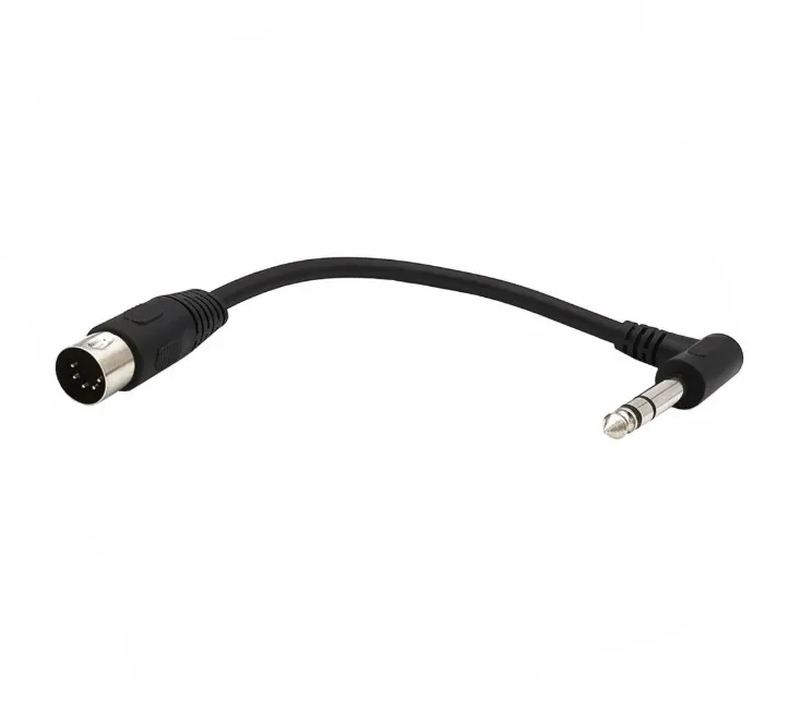 1.5M 90 Degree Right Angled MIDI Din 5Pin Male To Monoprice 6.35mm (1/4 Inch) Male TRSElectric Piano Guitar Stereo Audio Cable