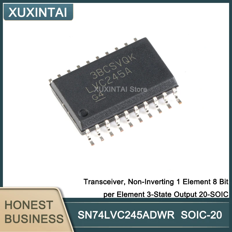 10Pcs/Lot  New Original SN74LVC245ADWR SN74LVC245 Transceiver, Non-Inverting 1 Element 8 Bit per Element 3-State Output 20-SOIC