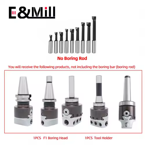 a set MT2 MT3 MT4 C20 C25 BT30 BT40 NT30 NT40 R8 M10 M12 M16 + F1 2 inch 50 Boring head 12mm Boring Bar For Milling Machine Tool - Image 7