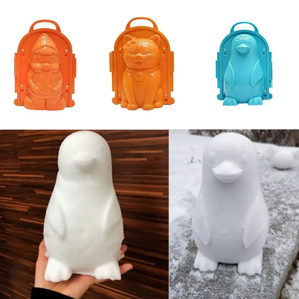 Snowball Maker Clip Kids Toy Cats Bear Penguin Santa Claus Winter Snow Mold Outdoor Fun Sports Toys