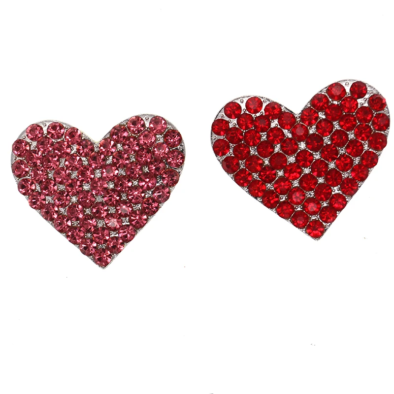 

20pcs Fashion Jewelry Accessories Rhinestone Heart Shape Red Pink Crystal Brooch Pin