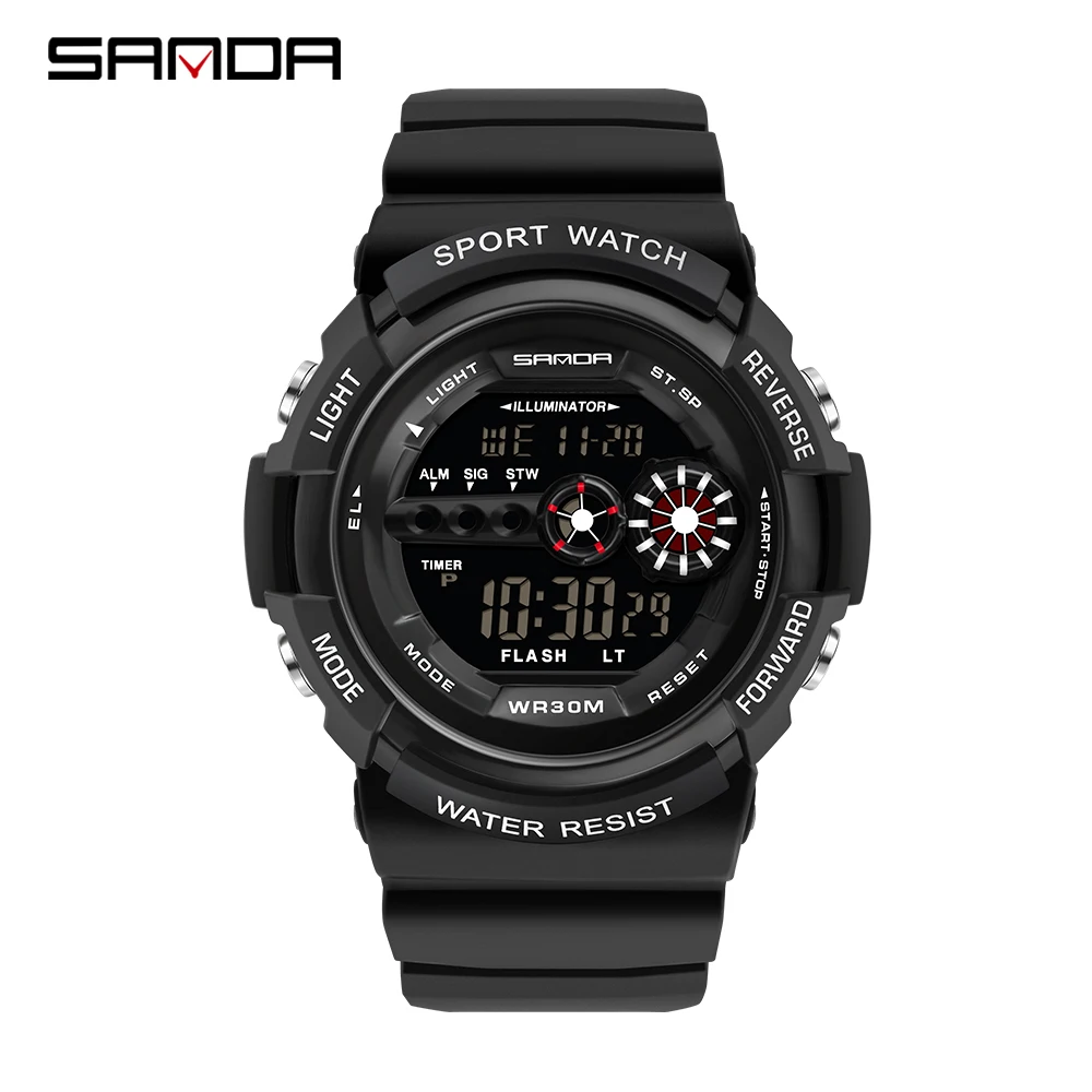 SANDA Top Luxury Sport Digital Watch Men Fashion Waterproof Led Electronic Military Wrist Watch For Men Relogio Masculino 320