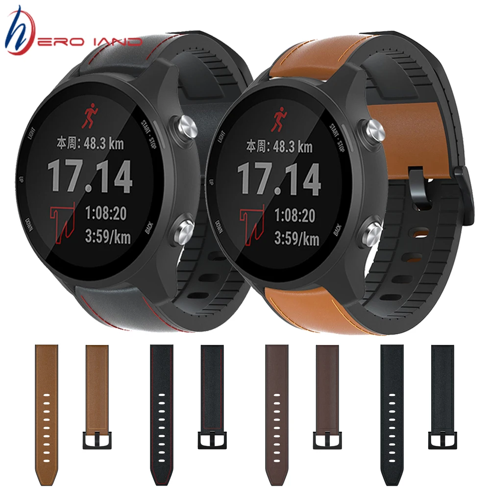 

NEW Silicone Leather Watch Band Strap for Garmin Forerunner 245 /Forerunner 645 /vivoactive 3 music Replacement Wrist band strap