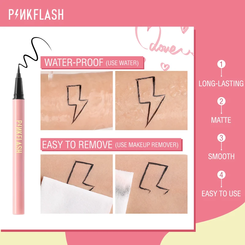 PINKFLASH Liquid Eyeliner Pencil Matte Smooth Long Lasting Makeup Eye Liner Pencil Beauty Sexy Eye Cosmetic Water Proof Eyeliner