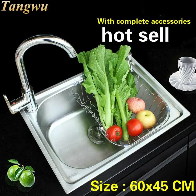 

Free shipping Hot sell 304 stainless steel balcony mini kitchen sink ordinary single slot 60x45 CM