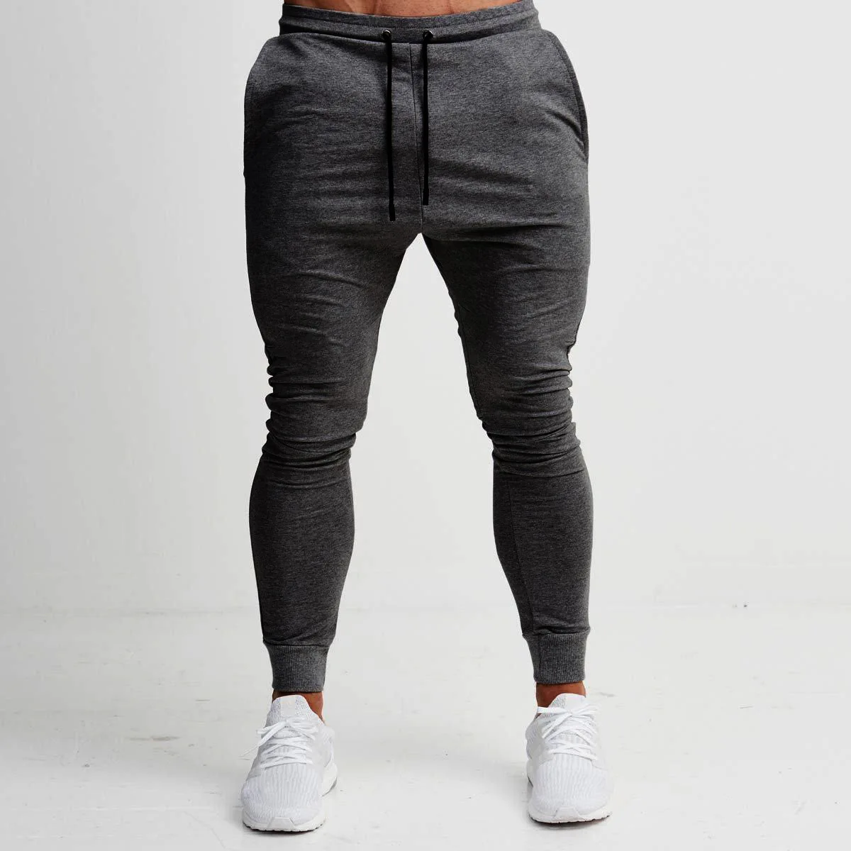 Calças de jogger magro masculino, calças de moletom atlético afilado para jogging exercício exercício ginásio treino