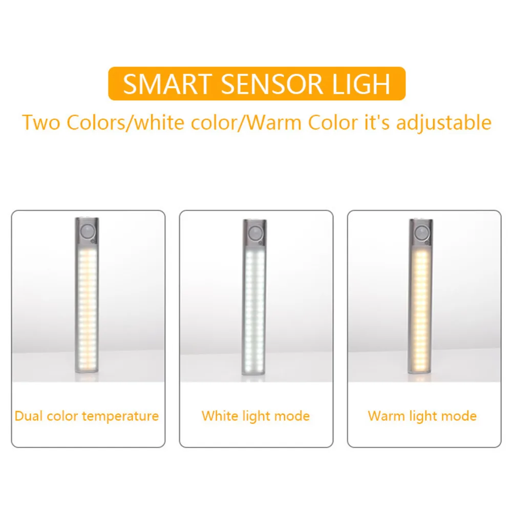 LED Closet Light Lamp With Wireless PIR Motion Sensor Light Kitchen Lighting USB Rechargeable Under Cabinet Lights For Bedroom