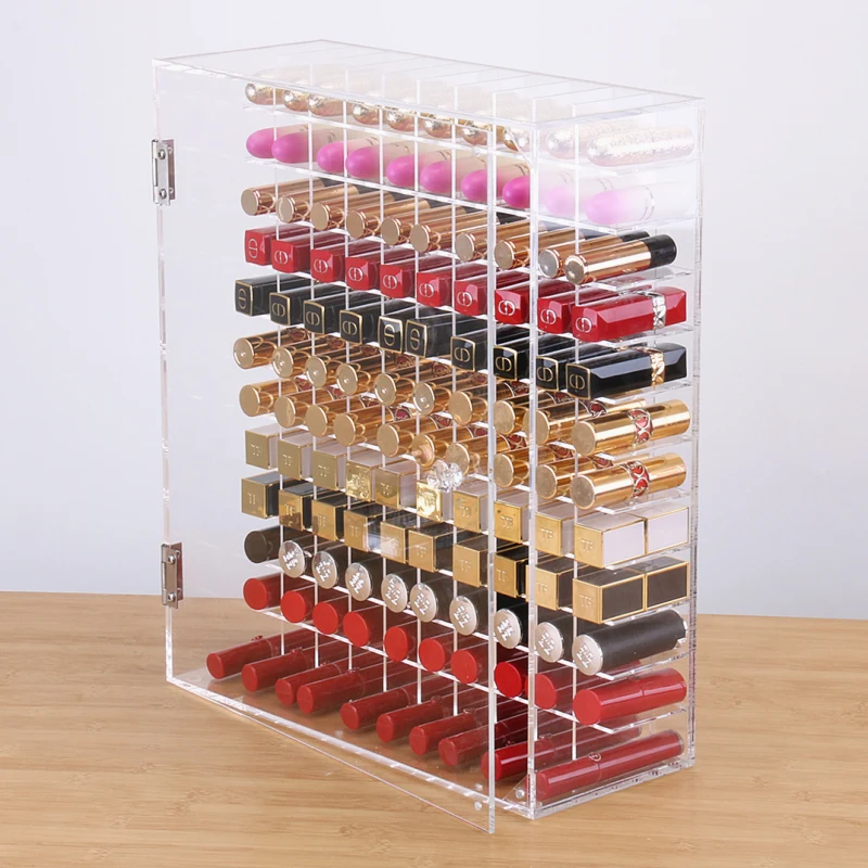 Lipstick Organizer Box Dressing Table Transparent Acrylic Storage Holder Desk Tidy Bracket Large Makeup Cosmetic Organizer Stand