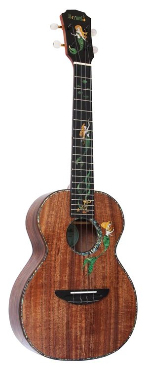 Mr.mai Mermaid 26 inch Ukulele Tenor Solid Koawood Handcraft 4 Strings Guitar Gloss Finish With Hard Case/Capo/Tuner/Strap