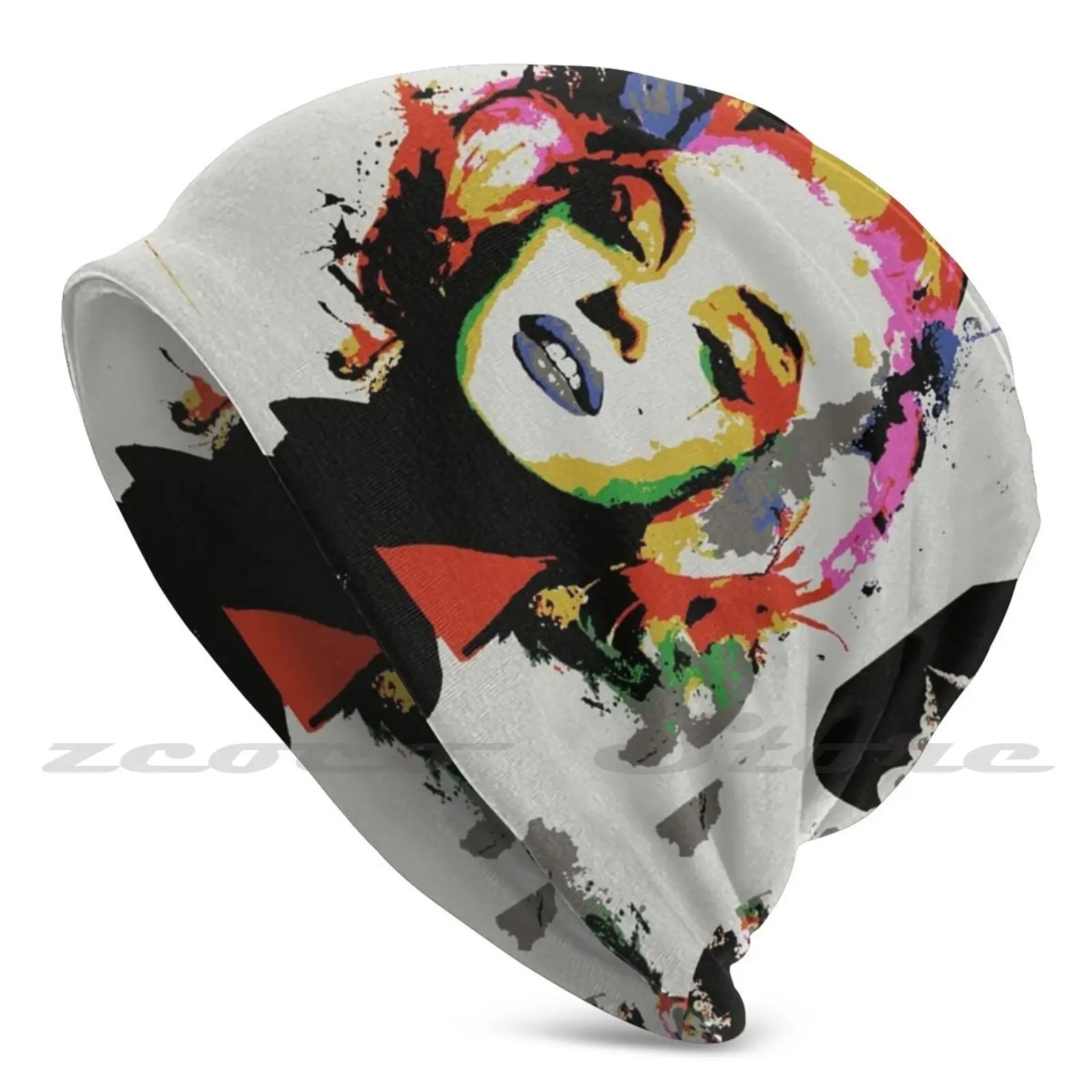 Marilyn Monroe Pop Art Fractal | Rainbow Marilyn Kitsch Art Knit Hat Elastic Soft Personalized Pattern Present Cap Marilyn