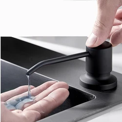 300ML Matte Black Soap Dispenser For Kitchen Sink Refill From The Top Above Counter With Liquid Bathroom Basin Soap Bottle Pump