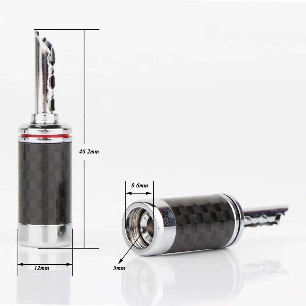 كابل مكبر صوت من ألياف الكربون BAF ، قابس موزي مغلق ، محطة مكبر صوت مطلية بالروديوم الذهبي ، موصل طرفي