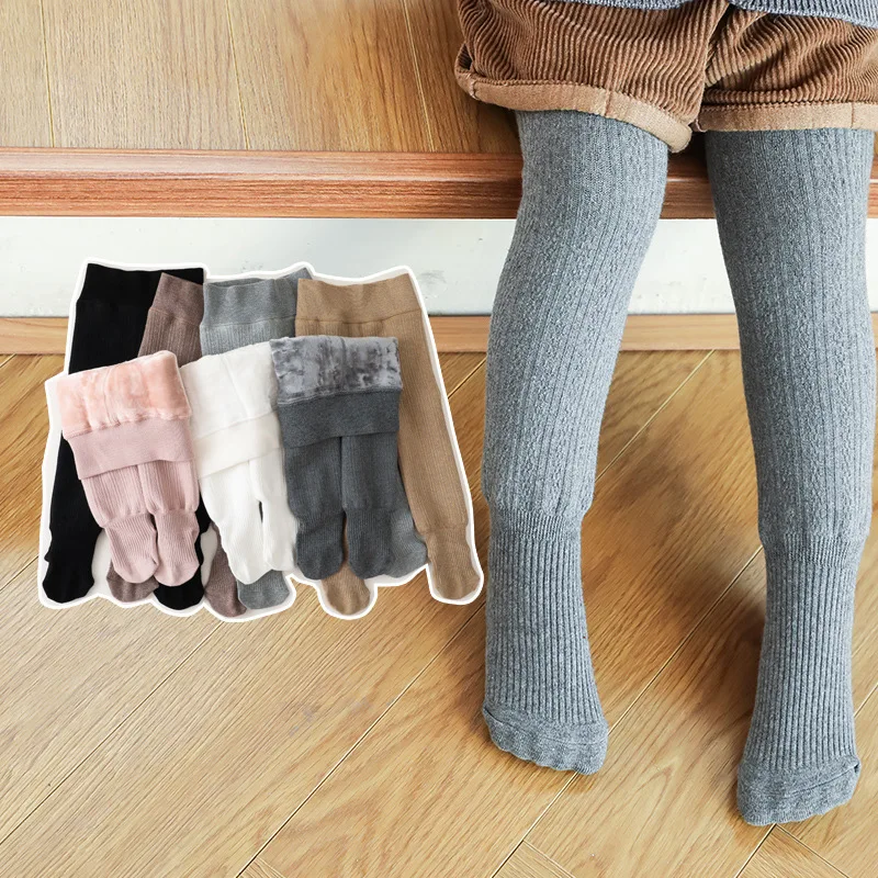 

Winter 0 to 9 Years Baby Toddler Girl Tights Cotton Warm Girls Pantyhose With Fleece Inside Thicken Kids Pantyhose For Baby