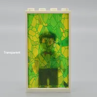 Printed Art Glass Trans-Clear for Window 1x4x6 Decoration MOC Brick Building Blocks Toys City House 3
