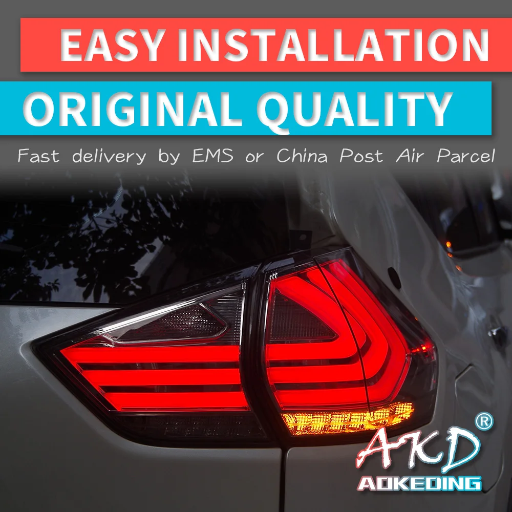 AKD tuning cars Tail lights For Nissan X-Trail XTrail X Trail 2014-2016 Taillights LED DRL Running lights Fog lights angel eyes