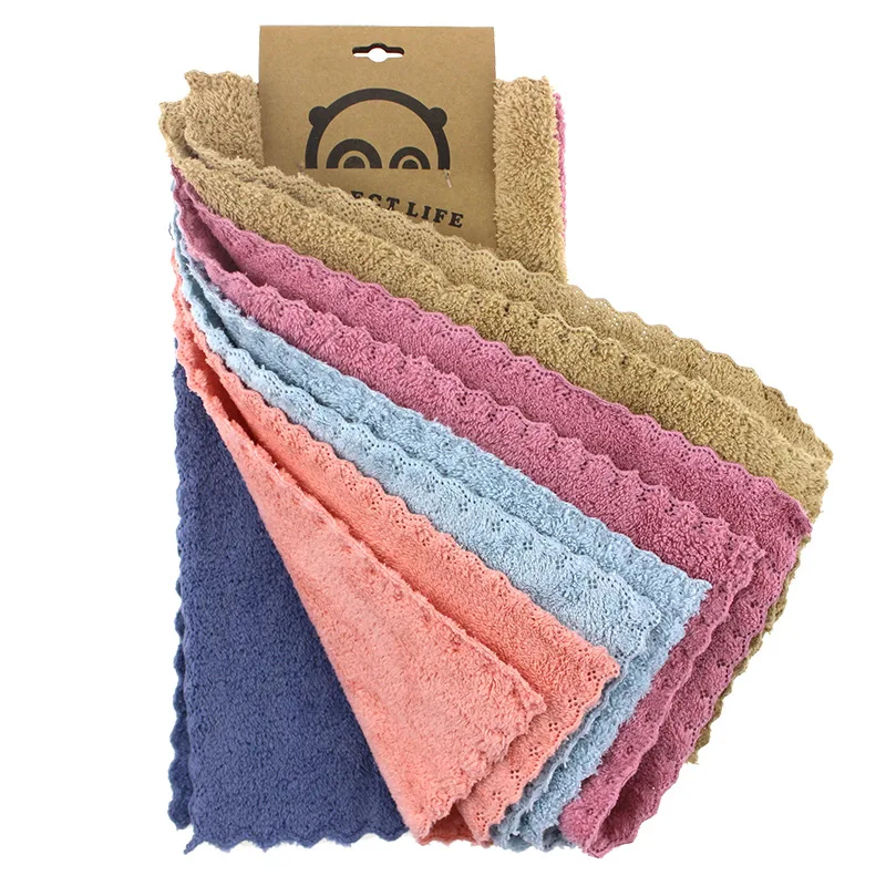 Thicker Microfibre Wipes Table Window Tools Easy Cleaning Absorbent Portable Kitchen Towel 5 PC Cleaning Cloth