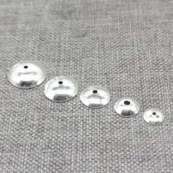 925 Sterling Silver Shiny Plain Bead Caps 3mm 4mm 5mm 6mm for Bracelet Bead Spacers