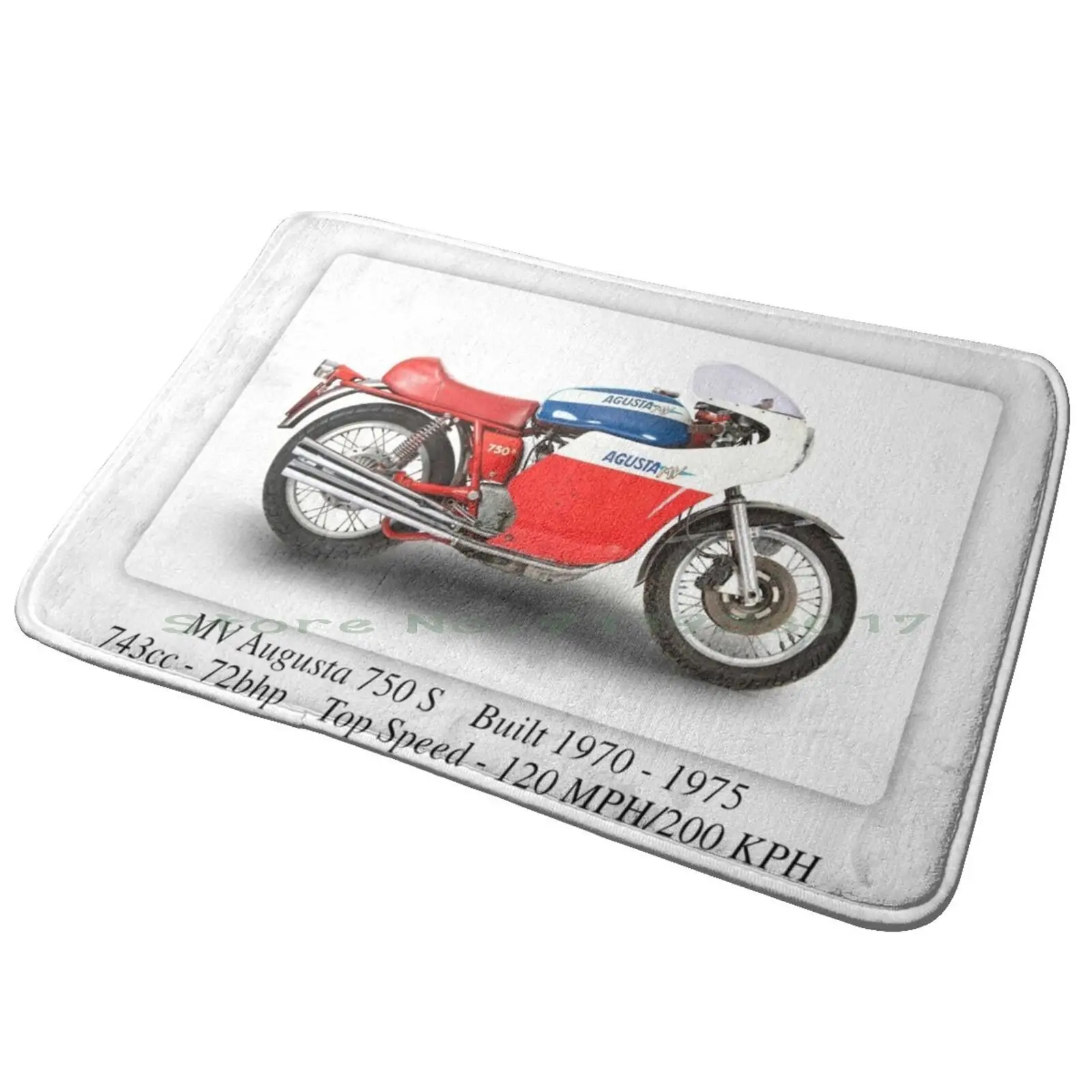 Mv Agusta 750 Motorcycle Print Or Poster Entrance Door Mat Bath Mat Rug Anime Car Slide Trueno 86 Wheels Nigiri Tofu Red Suns