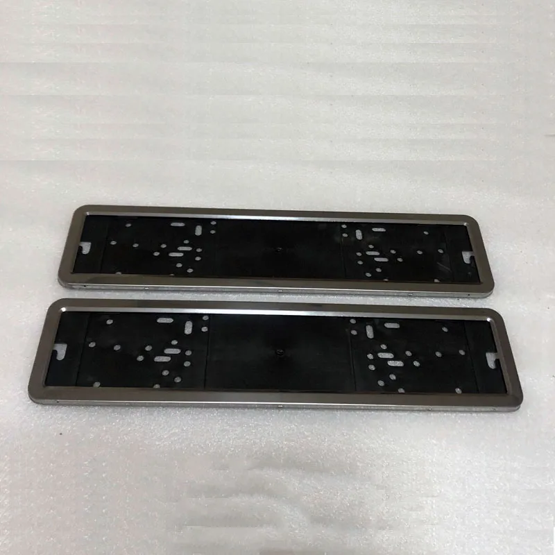 

Fit EU Car License Plate Frame Metal And Plastic Frame Car License Plate Frame Number Plate Holder Car Accessories 2 Pcs
