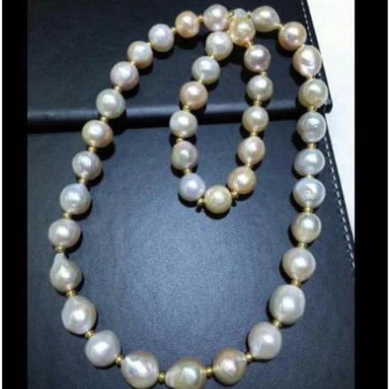 24inch 12-13mm south sea natural white baroque pearl necklace 925silver