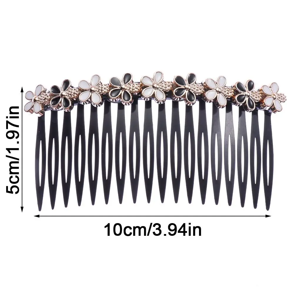 20 Teeth Inserted Hair Comb Bangs Hairpins Pearl Flower Rhinestone Buttons Hair Clip Headwear Hairband Women Hair Accessories