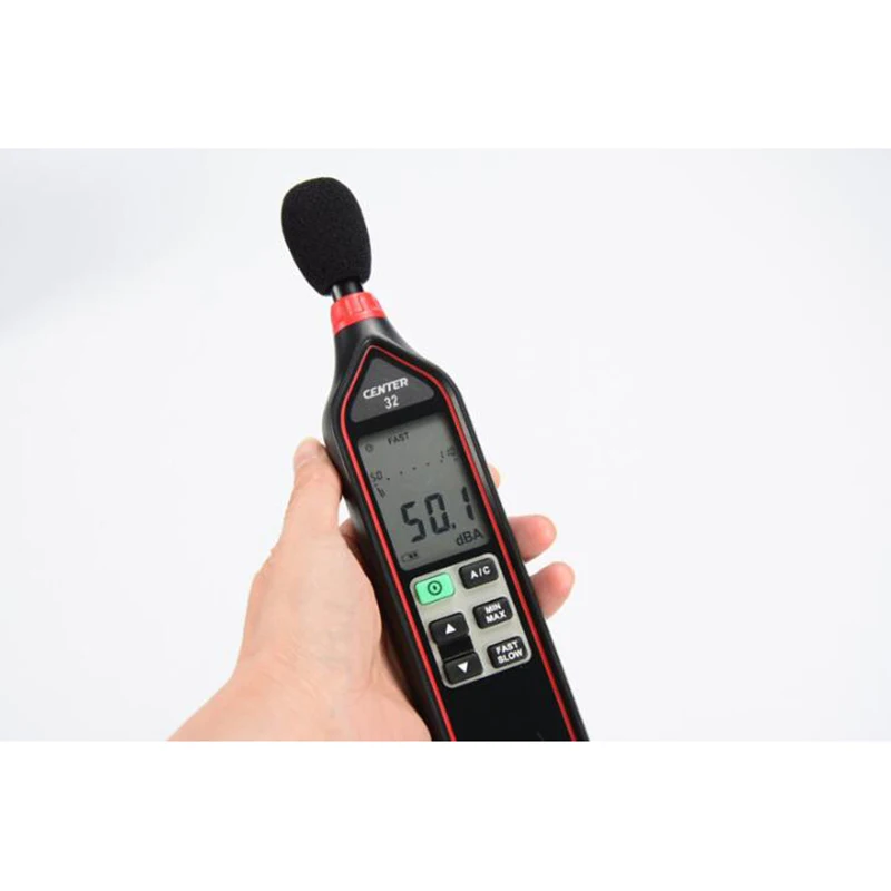 Pusat-32 Sound Level Meter (IEC 61672-1 Kelas 2, Ekonomi), sesuai dengan IEC 61672-1 Kelas 2 Standar, Frekuensi Pembobotan A/C.