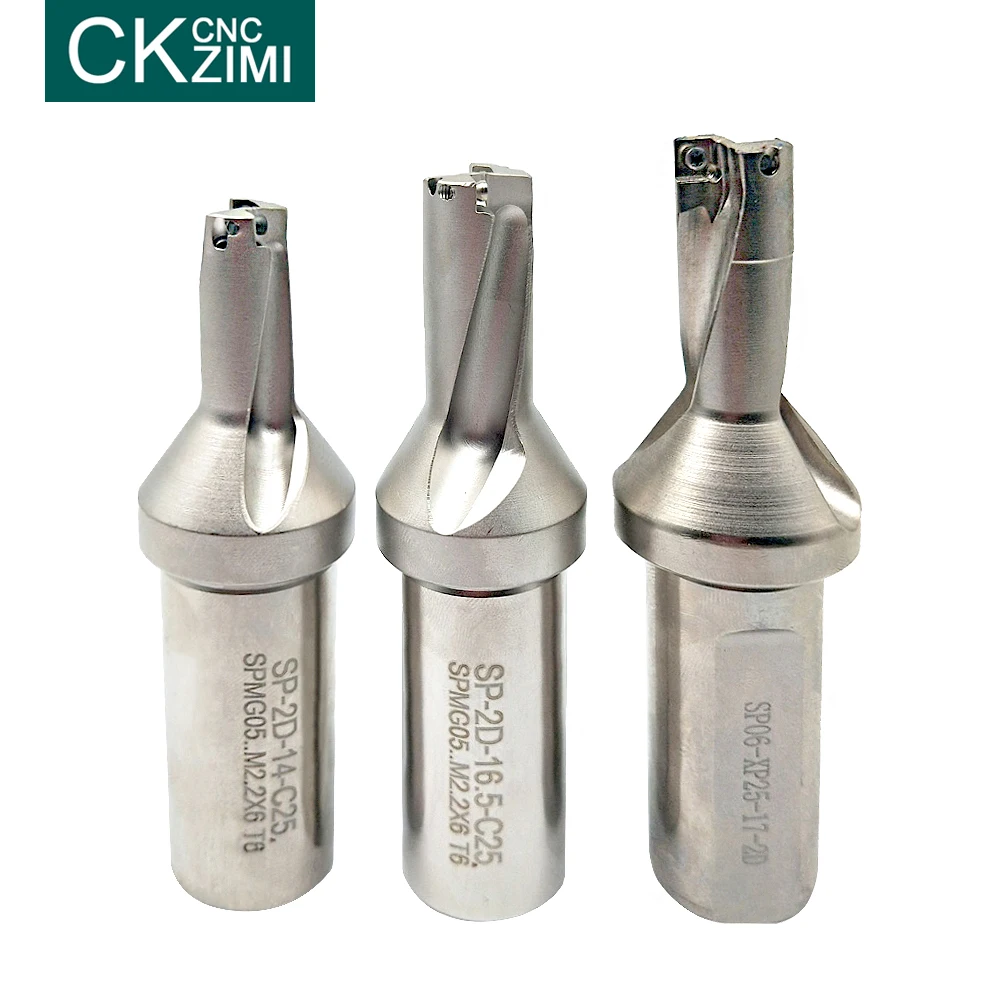 1Pc 12.5-36Mm 2D Kedalaman SP Series U Bor Cepat Bor Indexable Bit Pengeboran Dangkal Lubang CNC mesin Bubut untuk SP Series Blade