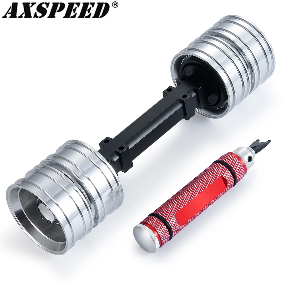 

AXSPEED Metal Rear Axle Straight Axle with Wheel Hubs for 1/14 Tamiya Truck Trailer Tractor Upgrade Parts