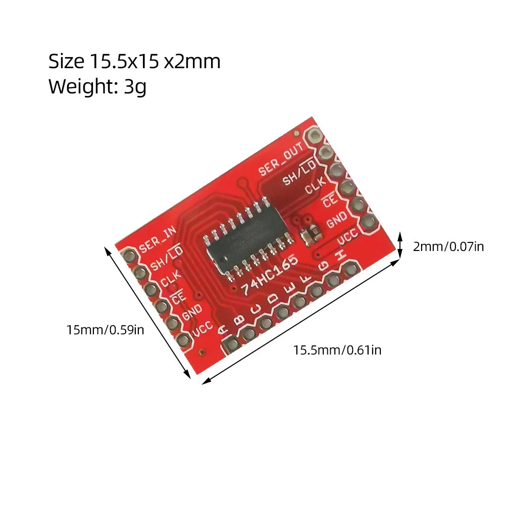 SN74HC165 DC2-6V Conversion Module Shift-In Breakout Parallel to Serial Data Conversion Board 0.1" Pitch Head Conversion Module