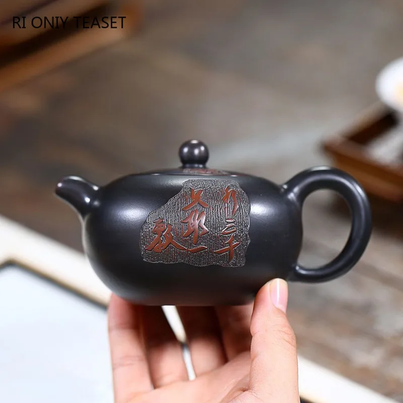 190ml Traditional Yixing Purple Clay Teapots Famous Handmade Tea Pot Raw Ore Beauty Kettle Chinese Zisha Tea Set Customized Gift