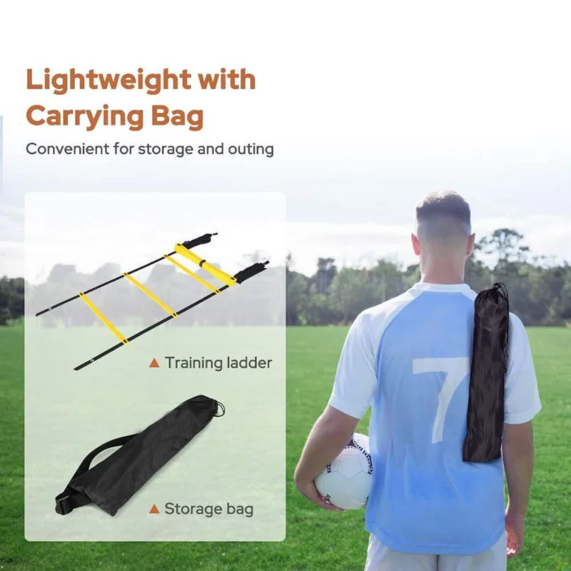 Football Speed Agility Training Ladder Nylon Straps Carry Bag Adults Kids Soccer Fans Jumping Ladder Flexibility Training Kit