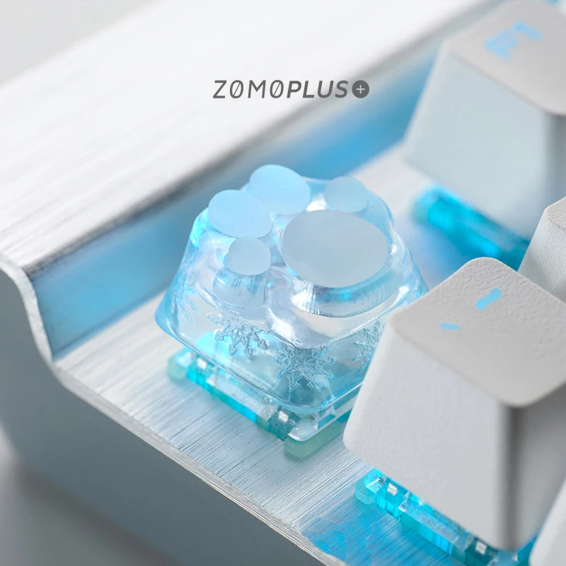 ZOMO เรซิ่น3D Plus พิมพ์ Cat Paw Keycaps OEM แป้นพิมพ์ Backlight RGB ที่กำหนดเอง DIY Tiffany Mx สวิทช์ Keycaps