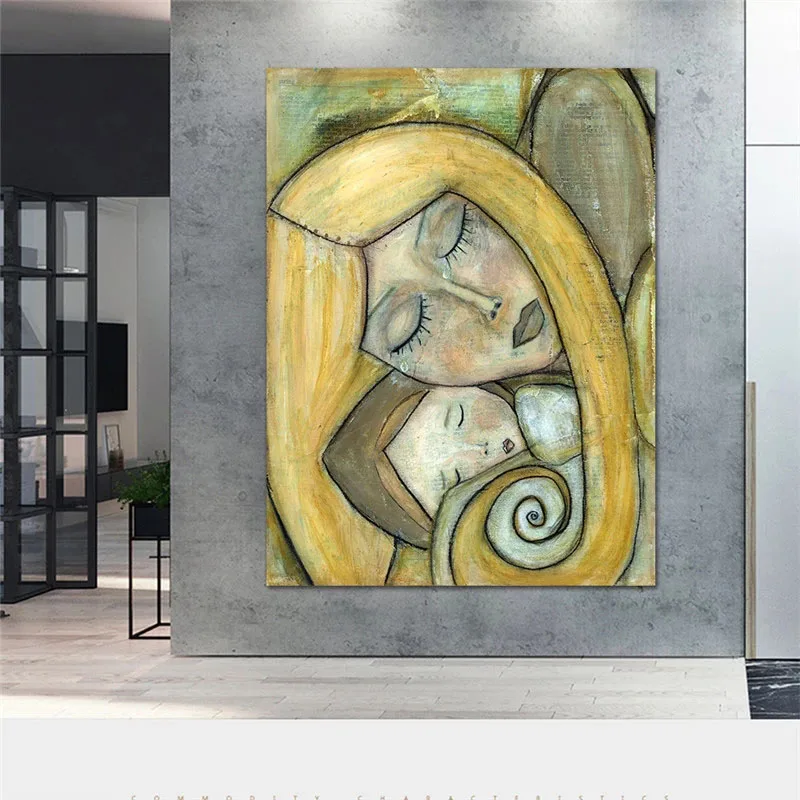 

Oil painting handmade painting Wall Art Canvas Modern Mom and Baby Picture firgure Oil Painting Home Decorative For Living Room