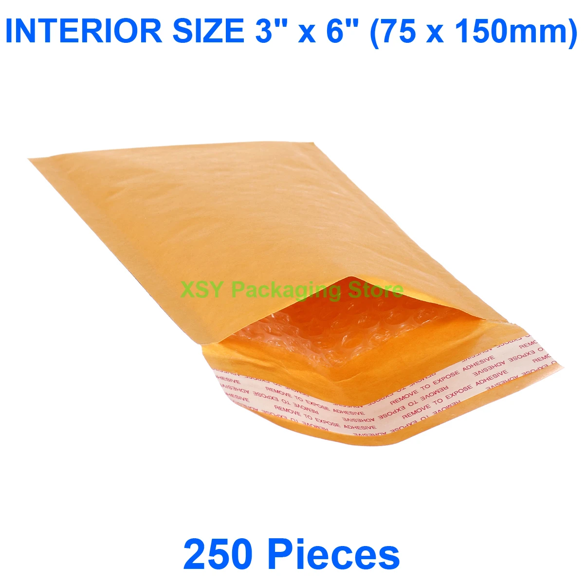 250 Pieces Kraft Bubble Padded Envelopes INTERIOR SIZE 3